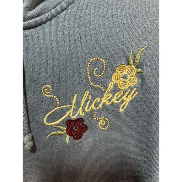 Disney Parks Full Zip Sweatshirt Hoodie Light Blue Mickey Mouse Womens Medium - Picture 2 of 8